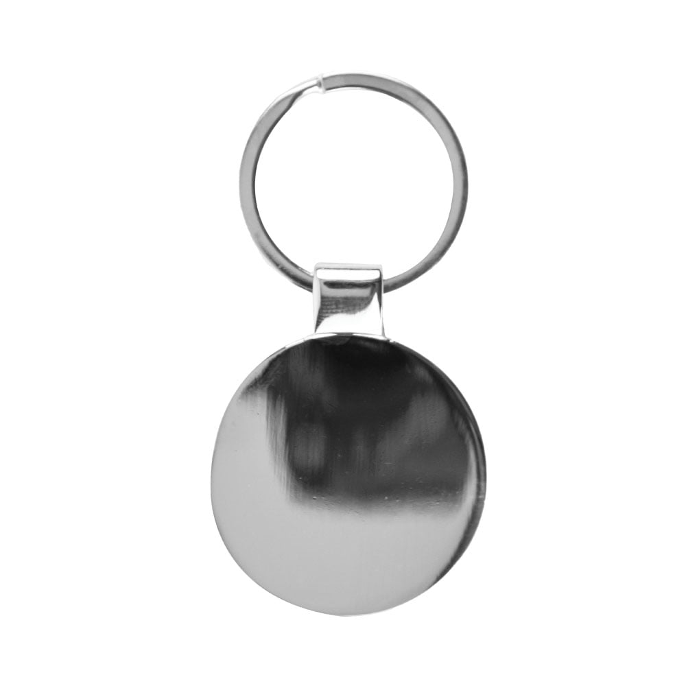 Round Bamboo and Metal Keychains 32mm
